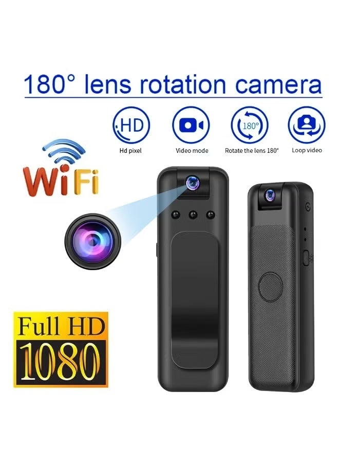 TIGER ZC-M8 Mini Body Camera 1080P HD WiFi Wireless Security Cam – Portable Wearable Video Recorder with 180° Rotatable Lens, Night Vision, Magnetic Back Clip for Easy Attachment - Image 3